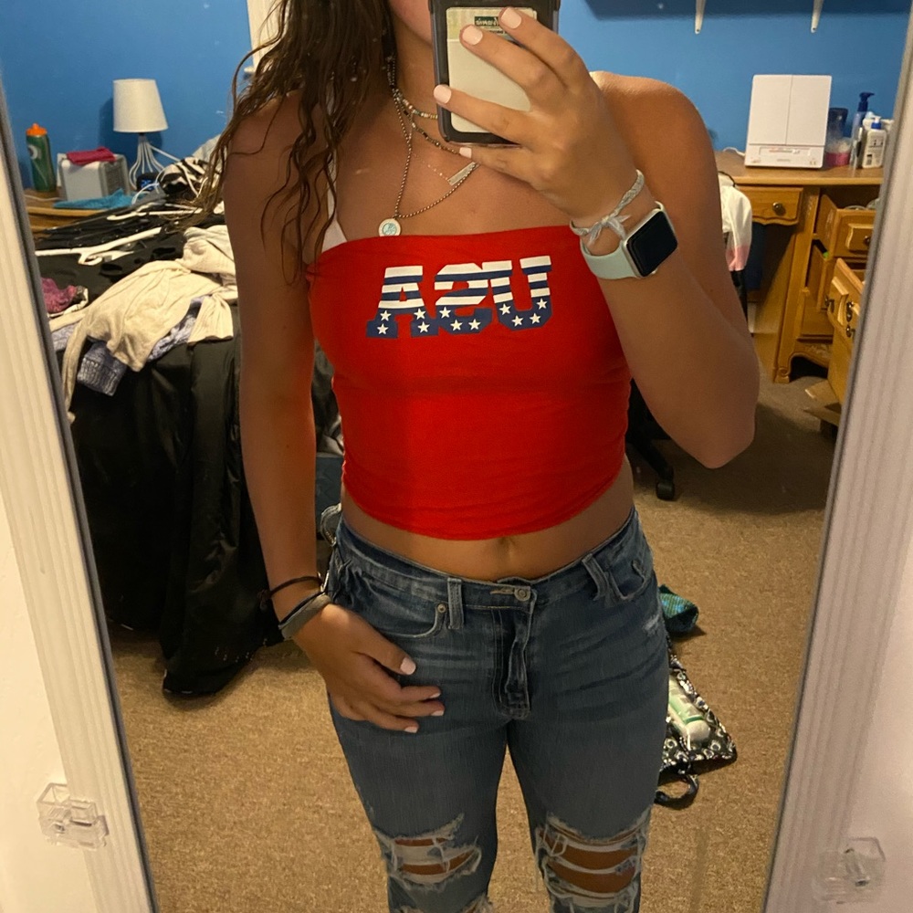 Red USA tube top